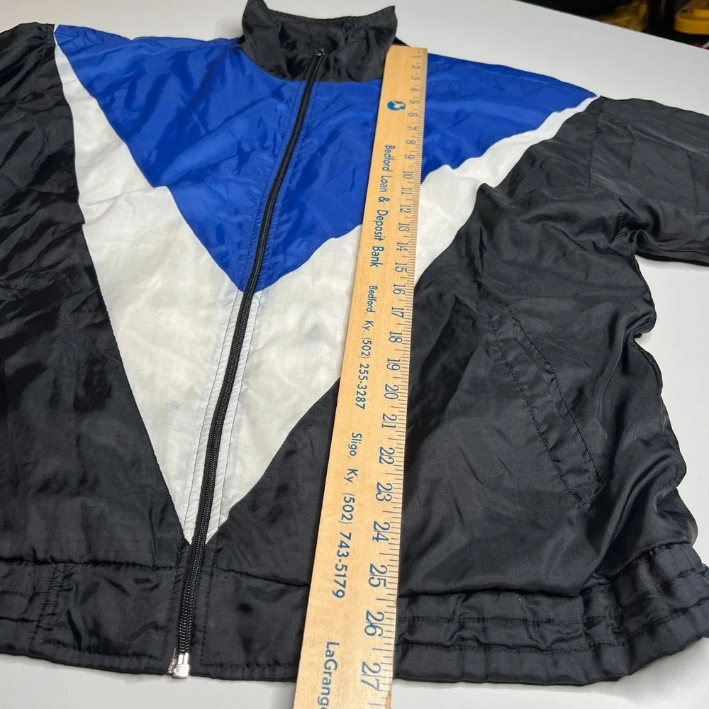Vintage USA Olympics Windbreaker Jacket Black Blue White JCPenney Exclusive 90s